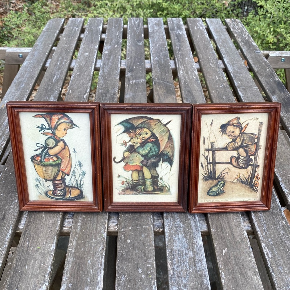 Set of 3 Framed Vintage Hummel Lithographs